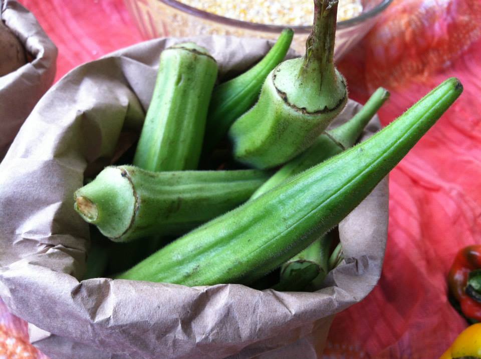 Roasted Okra, Tomatoes and Field Peas Riverview Farms